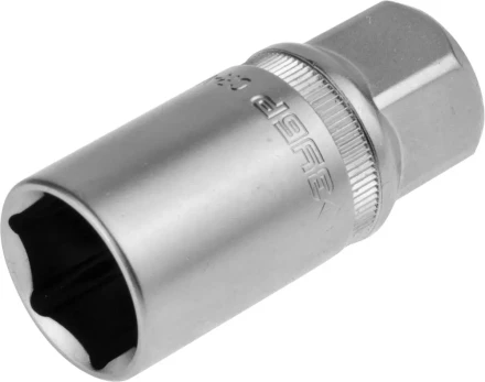 Торцовая головка ЗУБР &quot;МАСТЕР&quot; свечная с резиновой вставкой (1/2&quot;), Cr-V, FLANK, хроматированное покрытие, 21мм 27728-21 купить в Нягани