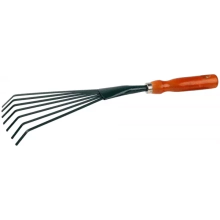 Грабельки GRINDA веерные с плоскими зубцами, из углеродистой стали с деревянной ручкой, 390 мм 8-421253_z01 купить в Нягани
