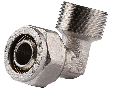 Уголок ЗУБР с наружной резьбой, цанга-штуцер, 1/2&quot;х16х2,0 мм, никель 51409-16-1/2 купить в Нягани