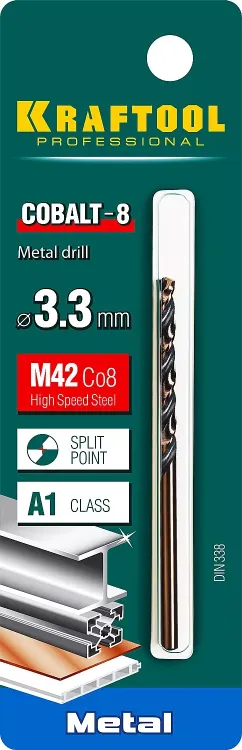 Сверла по металлу HSS-Co Оберон 29656-3.3 купить в Нягани