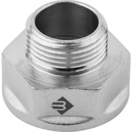 Переходник ЗУБР &quot;ЭКСПЕРТ&quot; удлиненный цилиндрический, никелированная латунь, 1&quot;х3/4&quot; 51283-1-3/4 купить в Нягани