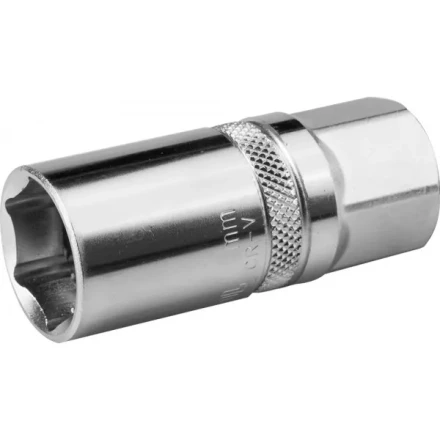 Торцовая головка KRAFTOOL &quot;INDUSTRIE QUALITAT&quot;, свечная с магнитом, Cr-V, FLANK, хромосатинированная, 1/2&quot;, 16 мм 27813-16_z01 купить в Нягани