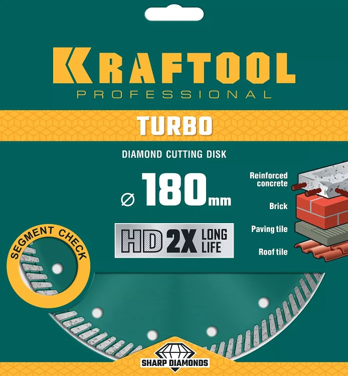 Диск алмазный отрезной для УШМ TURBO 36682-180 купить в Нягани