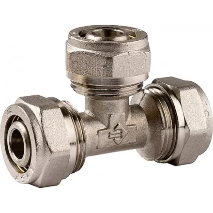 Тройник ЗУБР соединительный, цанга-цанга, 16х16х16х2,0, никель 51403-16 купить в Нягани