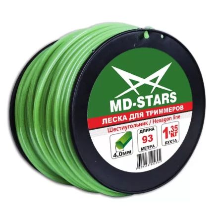Леска для триммера HEXAGON LINE (шестиугольник) катушка 4,0ММХ93М купить в Нягани