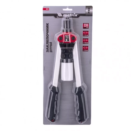 Заклепочник двуручный 330 мм заклепки 3,2-4,0-4,8 мм Pro Matrix 40549 купить в Нягани