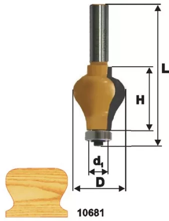 Фреза по дереву кромочная фигурная для перил 32х38 твердосплав ц/хв 12 ЭНКОР 10681 купить в Нягани
