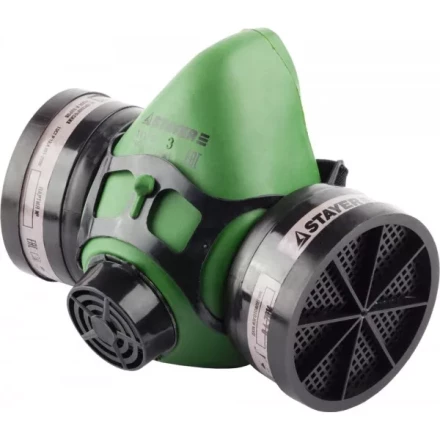 Полумаска STAYER &quot;MASTER&quot; фильтрующая противогазная, в комплекте с фильтрами А1 11175 купить в Нягани