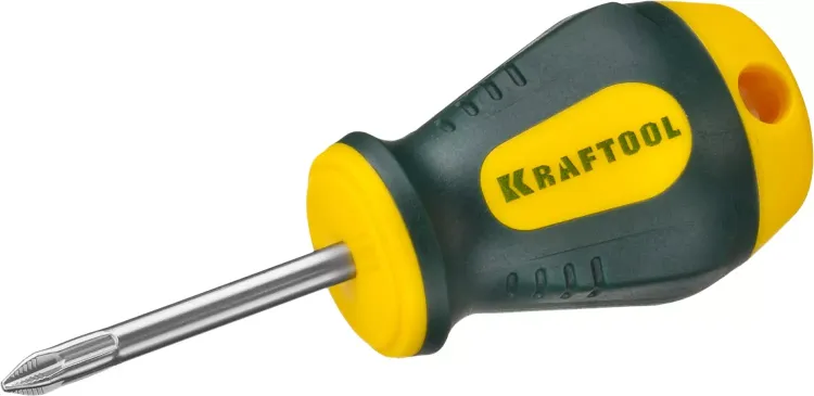 Отвертка KRAFTOOL, Cr-Mo-V сталь, двухкомпонентная противоскользящая рукоятка, PH, №1x38мм 250072-1-038 купить в Нягани