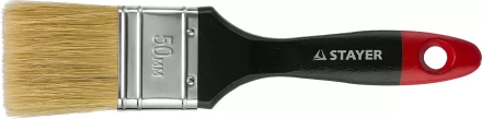 Кисть плоская STAYER &quot;UNIVERSAL-PROFI&quot;, светлая натуральная щетина, деревянная ручка, 50мм 0104-050 купить в Нягани