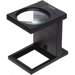 Лупа ЗУБР "МАСТЕР" складная на подставке, светодиодная подсветка, 3 кратное увеличение, диаметр 90мм 40542-90