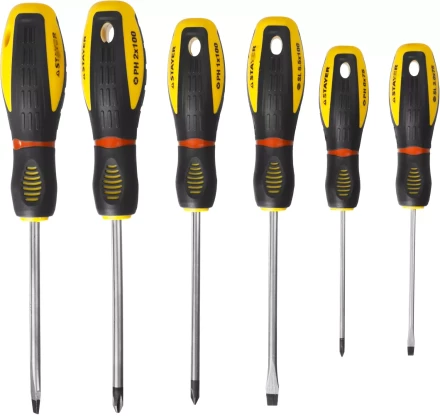 Набор STAYER &quot;PROFESSIONAL&quot; &quot;PROTech&quot;: Отвертки, Cr-Mo, эргономичная двухкомпонентная рукоятка, 6шт 25133-H6_z02 купить в Нягани