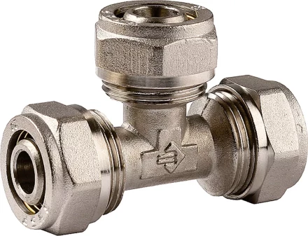 Тройник ЗУБР соединительный, цанга-цанга, 20х20х20х2,0, никель 51403-20 купить в Нягани