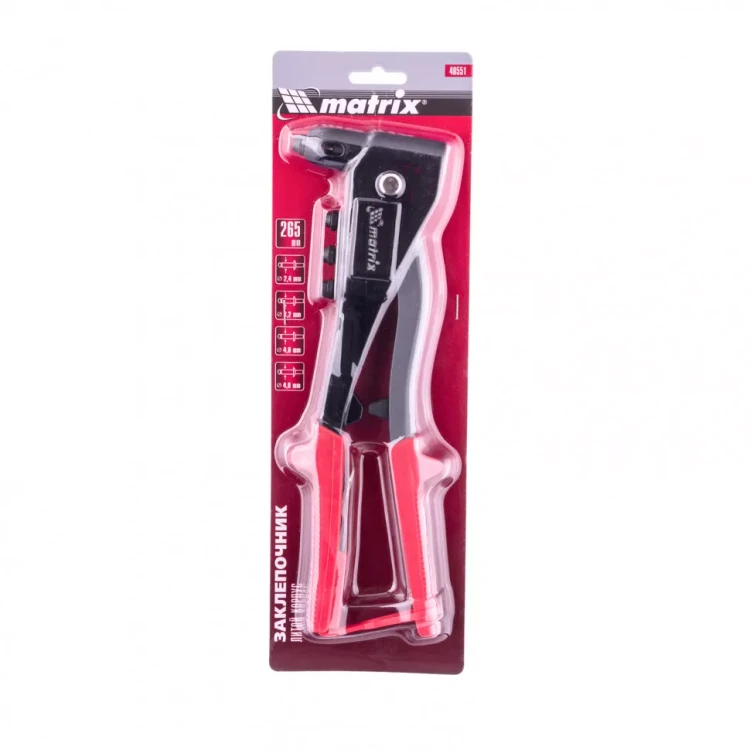 Заклепочник литой 260 мм заклепки 2,4-3,2-4,0-4,8 мм Matrix 40551 купить в Нягани