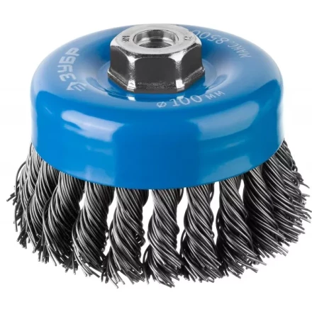 ЗУБР &quot;ПРОФЕССИОНАЛ&quot;. Щетка чашечная для УШМ, плетеные пучки стальной проволоки 0,8мм, 100ммхМ14 35277-100_z02 купить в Нягани