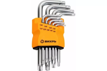 Набор ключей имбусовых Вихрь Torx , 9 шт, T10-T50 73/6/5/12 купить в Нягани