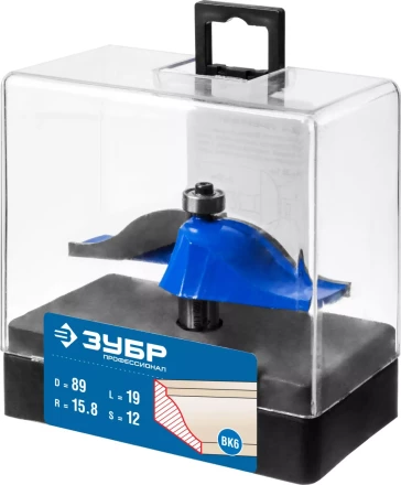 ЗУБР 89 x 19 мм, радиус 15.8 мм, фреза фигирейная №2, Профессионал (28760-89) купить в Нягани