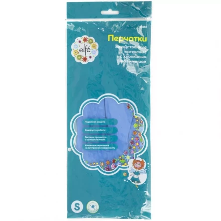 Перчатки хозяйственные латексные c хлопковым напылением M Elfe 67886 купить в Нягани