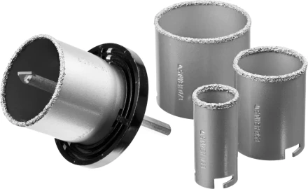 Набор STAYER &quot;PROFESSIONAL&quot;: Коронки с основанием и центровочным сверлом, d=33, 53, 67, 73мм, 6предм 33345-H6 купить в Нягани