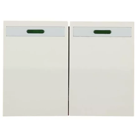 Выключатель СВЕТОЗАР &quot;ЭФФЕКТ&quot; двухклавишный, с эффектом свечения, без вставки и рамки, цвет бежевый, 10A/~250B SV-54435-B купить в Нягани