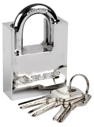 Замок ЗУБР &quot;ЭКСПЕРТ&quot; навесной, стальной корпус, закаленная дужка, с дополнительной защитой, 50мм 37223-50 купить в Нягани