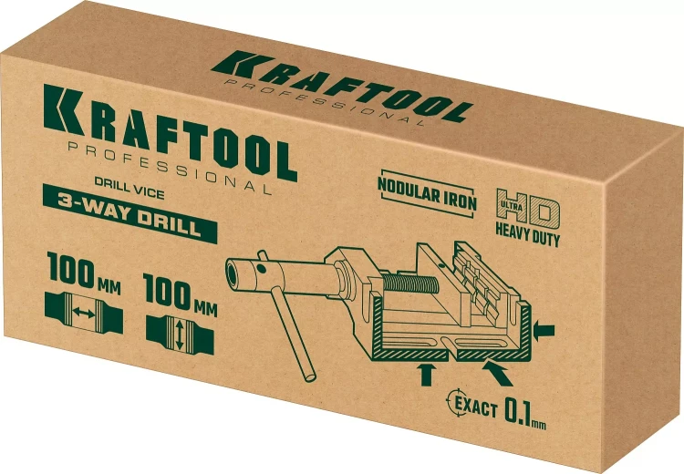 Тиски KRAFTOOL станочные трехсторонние 32716-100 купить в Нягани