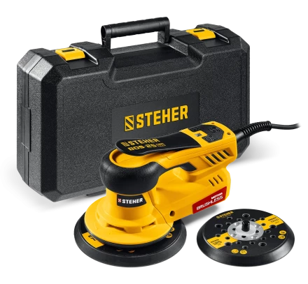 STEHER BOS-25 Duo, d125 / d150 мм, 2.5 мм, 350 Вт, бесщеточная орбитально-шлифовальная машина, кейс (BOS-25) купить в Нягани