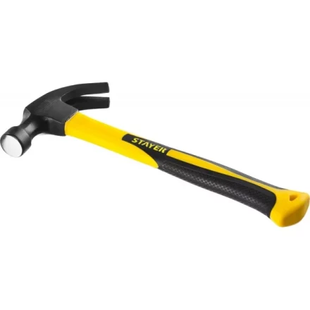 Молоток-гвоздодер "Fiberglass" с фиберглассовой рукояткой, 450 г, STAYER Professional 2026-450_z01 купить в Нягани