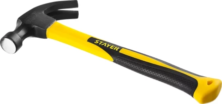 Молоток-гвоздодер "Fiberglass" с фиберглассовой рукояткой, 450 г, STAYER Professional 2026-450_z01 купить в Нягани