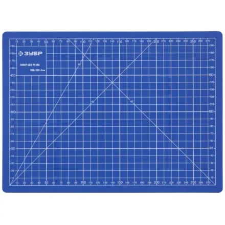 Коврик ЗУБР &quot;ЭКСПЕРТ&quot;, непрорезаемый, 3мм, цвет синий, 300х220 мм 9903 купить в Нягани