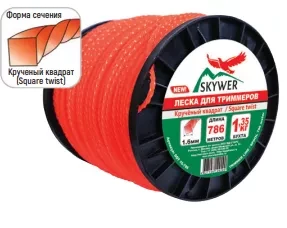 Леска для триммера SQUARE TWIST (квадрат крученый) катушка 2,4ММХ328М купить в Нягани