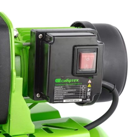 Насосная станция НС850-П, 850 Вт, напор 42 м, 3500 л/ч, ресивер 19 л Сибртех 97248 купить в Нягани