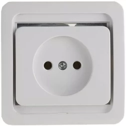 Розетка СВЕТОЗАР "ГАММА" одинарная, цвет белый, 16А/~250В SV-54100-W