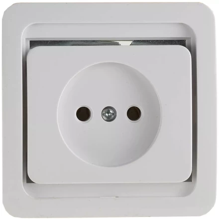 Розетка СВЕТОЗАР &quot;ГАММА&quot; одинарная, цвет белый, 16А/~250В SV-54100-W купить в Нягани
