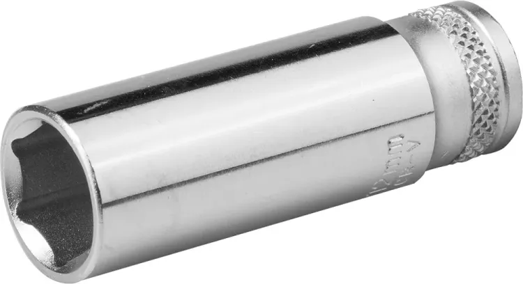 Торцовая головка KRAFTOOL "INDUSTRIE QUALITAT", удлиненная, Cr-V, FLANK, хромосатинированная, 1/4", 10 мм 27817-10_z01 купить в Нягани