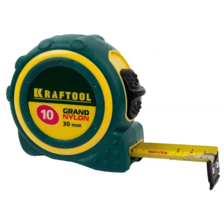 Рулетка KRAFTOOL &quot;GRAND&quot;, двухкомпонентный корпус, двусторонняя шкала, нейлоновое покрытие, 10мх30мм 3412-10_z01 купить в Нягани