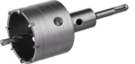 Коронка ЗУБР буровая, коническая посадка центрирующего сверла, SDS-Plus хвостовик, в сборе, 73мм 2918-73_z01 купить в Нягани