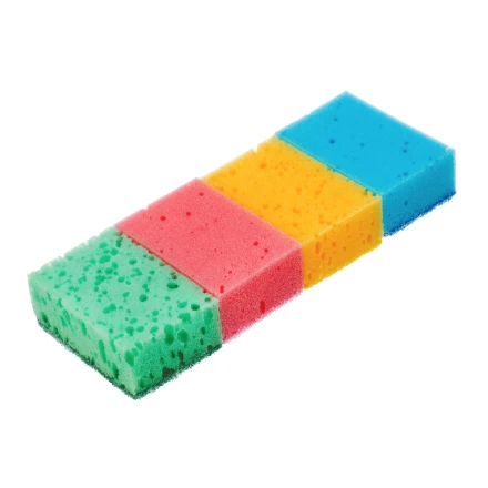 Губки для посуды Coral, 95 x 64 x 36 мм, 4 шт, Home Palisad 923585 купить в Нягани