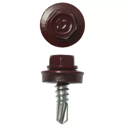 Саморезы ЗУБР &quot;ПРОФЕССИОНАЛ&quot; окраш., RAL 3005 темно-красн., для крепл. кров. матер. к металл. констр., 5.5x19мм, 2500шт 4-300310-55-019-3005 купить в Нягани