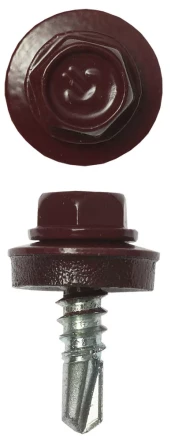 Саморезы ЗУБР &quot;ПРОФЕССИОНАЛ&quot; окраш., RAL 3005 темно-красн., для крепл. кров. матер. к металл. констр., 5.5x19мм, 2500шт 4-300310-55-019-3005 купить в Нягани