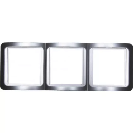 Панель СВЕТОЗАР &quot;ГАММА&quot; накладная, вертикальная, цвет светло-серый металлик, 3 гнезда SV-54149-SM купить в Нягани