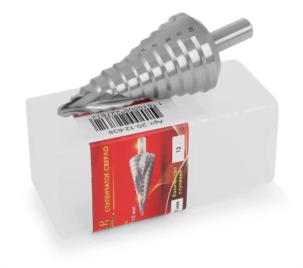 Ступенчатое сверло MESSER со спиральной канавкой. Диаметр 6-38 мм. Ступеней 12. купить в Нягани