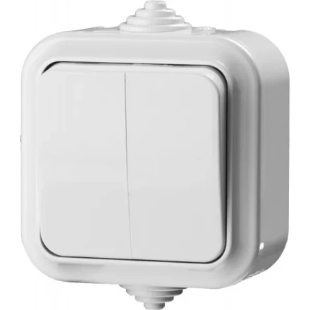 Выключатель STAYER &quot;MASTER&quot; &quot;MAXIMA&quot; двухклавишный, IP54, 6А, 220В 54302-W купить в Нягани