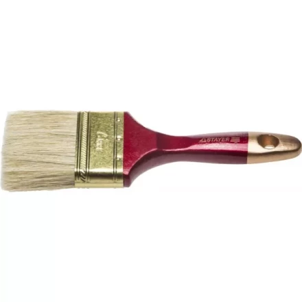 Кисть плоская STAYER &quot;UNIVERSAL-PROFI&quot;, светлая натуральная щетина, деревянная ручка, 75мм 0104-075 купить в Нягани