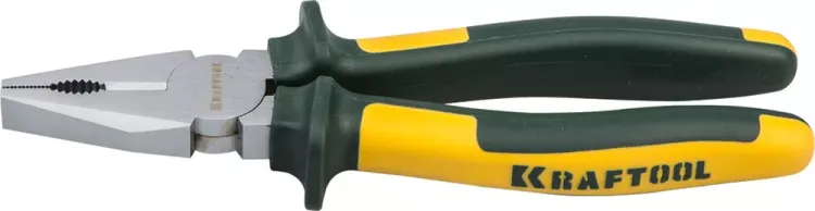 Плоскогубцы KRAFTOOL"KRAFT-MAX"комб,Cr-Mo,маслобензост двухкомп рукоятки,шарнирное соединение с повыш износост,180мм 22011-1-18 купить в Нягани