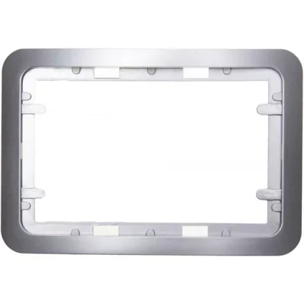 Панель СВЕТОЗАР &quot;ГАММА&quot; накладная для двойных розеток, цвет светло-серый металлик, 1 гнездо SV-54145-2-SM купить в Нягани