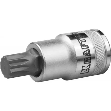 Торцовая бита-головка KRAFTOOL &quot;INDUSTRIE QUALITAT&quot;, материал S2, SPLINE, сатинированная, 1/2&quot;, M14 27911-14_z01 купить в Нягани