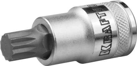 Торцовая бита-головка KRAFTOOL &quot;INDUSTRIE QUALITAT&quot;, материал S2, SPLINE, сатинированная, 1/2&quot;, M14 27911-14_z01 купить в Нягани