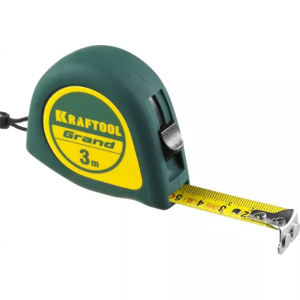 Рулетка KRAFTOOL GRAND, обрезиненный пластиковый корпус, 3м/16мм 34022-03-16 купить в Нягани