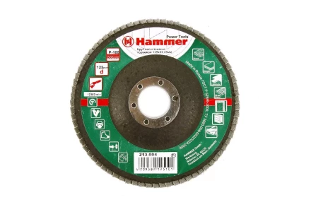 Круг Лепестковый Торцевой (КЛТ) HAMMER КЛТ 1 Ф125х22 Р100 213-004 купить в Нягани